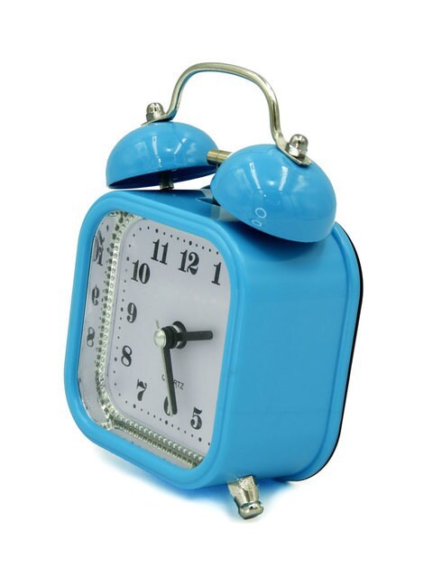 Generic - Tabletop Analog Alarm Clock Circle Shape Blue