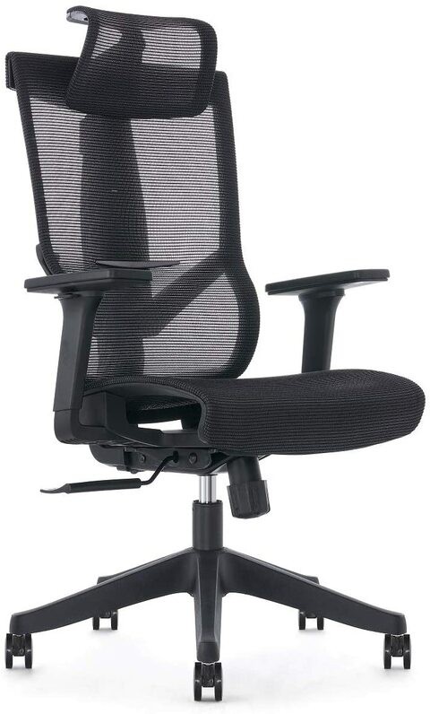 AERO Chair, Ergonomic Design, Premium Office &amp; Computer Chair with Multi-adjustable features by Navodesk (PURE BLACK)