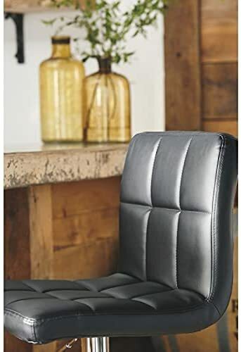 Umatou Bar Stools Gas Lever Adjustment High Bar Chair Leather Bar Stools For Kitchen ,Bar Counter,Homeset Of 2 Black (2)