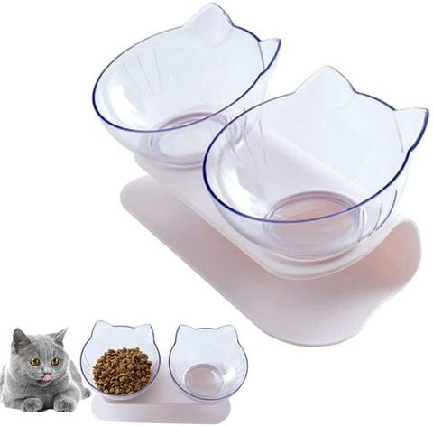 Mumoo Bear Double Cat Bowl with Raised Stand