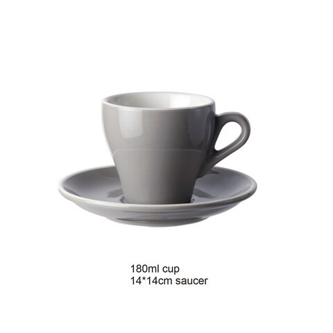 Sharpdo 180ML Coloured Glaze Cup And Dish Cup 180ML Saucer 14*14CM