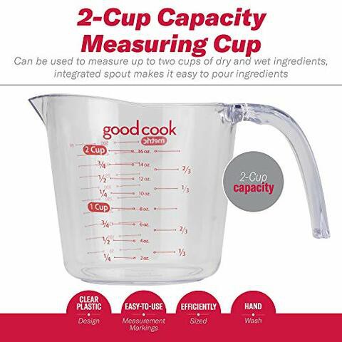 Good Cook Clear Measuring Cup with Measurements, 2-Cup