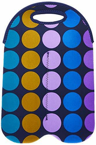 BUILT NY 2-Bottle Neoprene Wine/Water Bottle Tote, Plum Dot