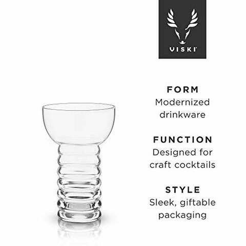 Viski Raye: Pearl Diver Cocktail Glass, Clear, Set of 2