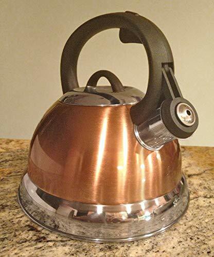 KitchenWorks Whistling Tea Kettle in Metallic Copper