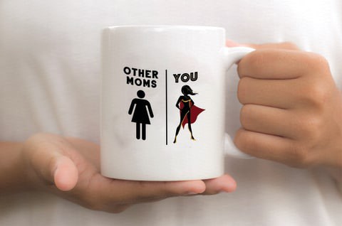 Other Moms Super Mom Printed Ceramic Tea and Coffee Mug 320ml   Coffee Mug   Tea Mug   Mug for Tea   Mug for Coffee   Mug for Gifting   Ceramic Coffee Mug   Printed Coffee Mug