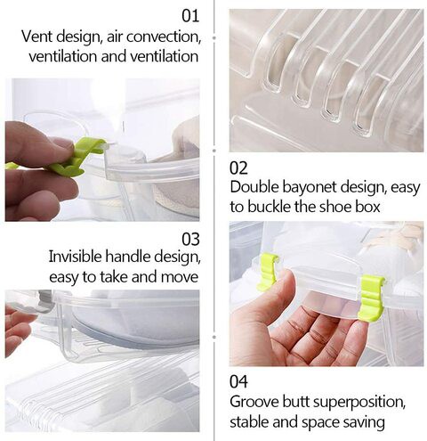 Jj-Boutique Clear Plastic Stackable Storage Shoe Organizer Tidy Box (B-10Pcs)