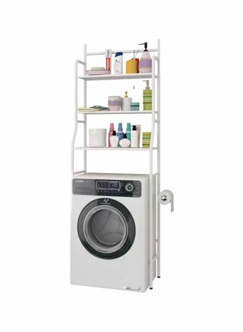3-Tier Washing Machine Storage Shelve White 68*25*163cm