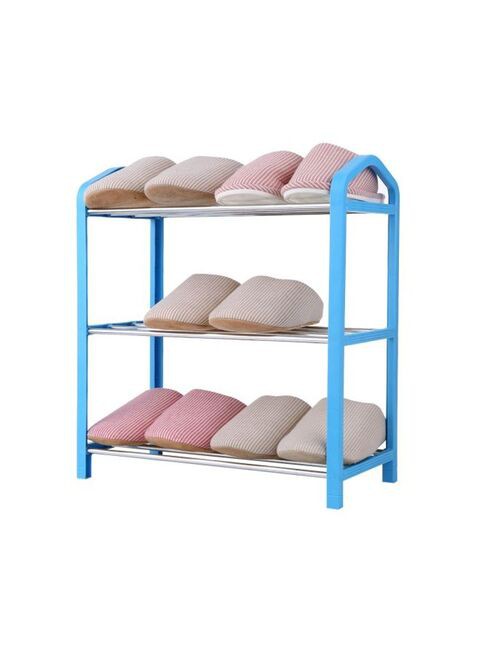 Generic 3-Tier Shoe Rack Stand Blue 42X20X45Centimeter