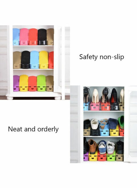 Generic Double Layer Shoes Storage Rack Red 25Centimeter