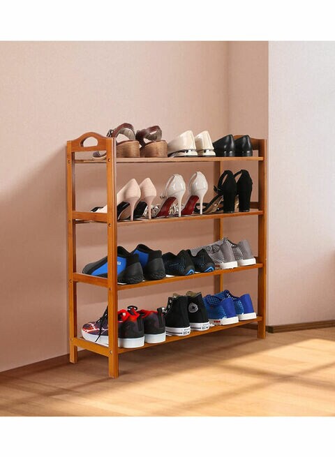 4-Tier Shoe Rack Organizer Natural Bamboo