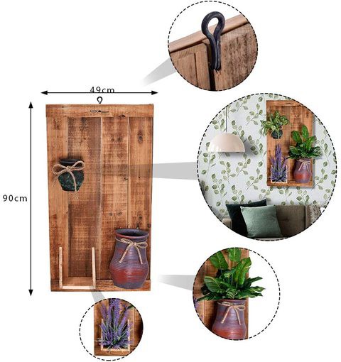 Yatai - Rustic Hanging Shelves Wall Decor Swing Shelf