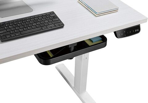 Space Saving Under Desk Drawer, Storage Tray & Organizer, Standing Desk Accessories By Navodesk (Black)