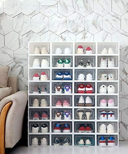 Other Clear Plastic Shoe Storage Transparent Stackable Organizer Box (Green 24Pcs)