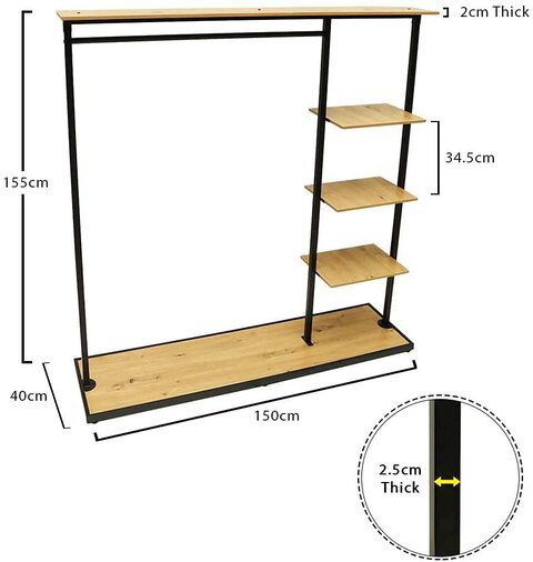 Yatai Metal Wood Clothes Garment Rack