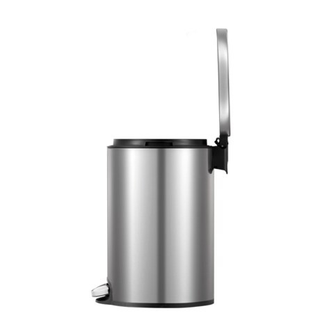 EKO Stainless Steel Step Trash Bin Metallic Silver 8L