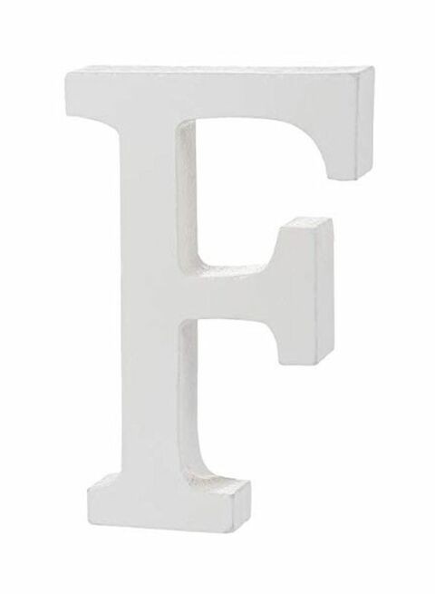East Lady Wooden Alphabetical Decorative Letter F White 15x12x0.7cm