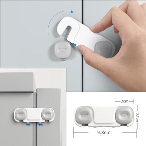 (8pcs) FLURYSAR Baby Safety Locks with 3M Adhesive for Drawers,Cupboard,Fridge.Baby Protection with No Trapped Finger|Easy Install|No Tools Needed|3M Adhesive