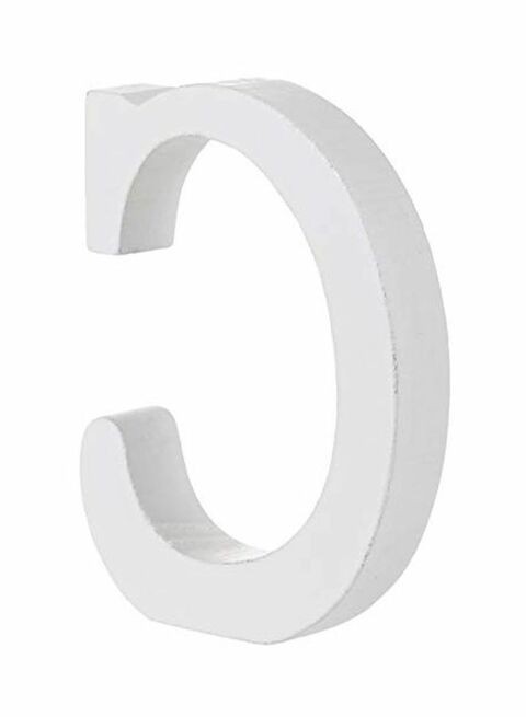 East Lady C-Letter Wooden Decoration White 15x12x0.7cm