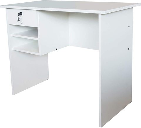 Mahmayi MP1-9045 Solama Office Desk with Paper Rack - Premium White