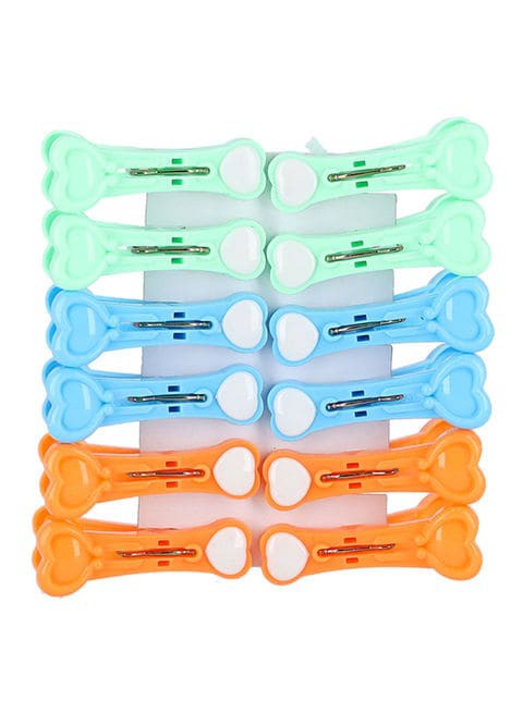 ROYALFORD 12-Piece Plastic Cloth Clips Multicolour