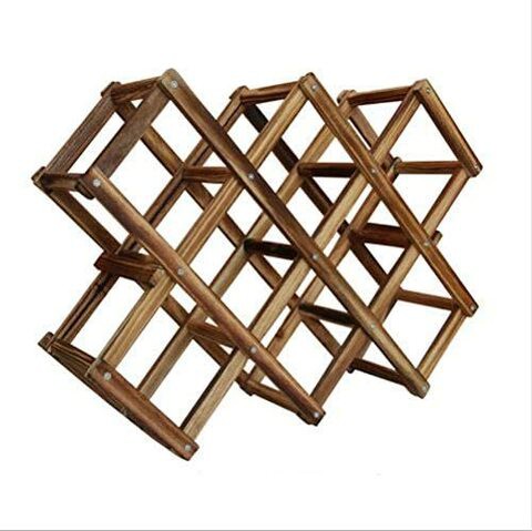 Generic Wooden Wine Rack Decoration Solid Wood Folding Wine Tray Pine Display Stand Creative Red Wine Wooden Shelf