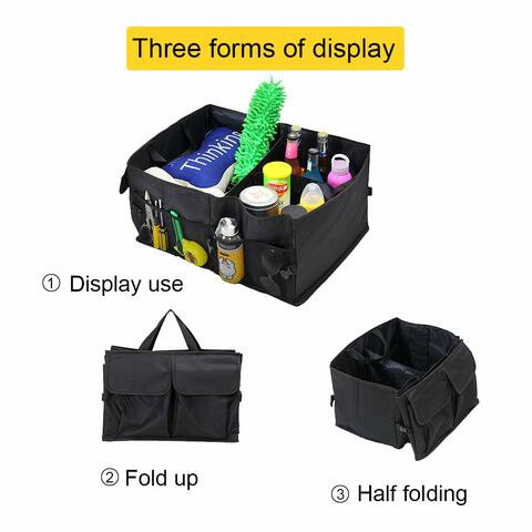 2 Pack Drive Auto Products Car Trunk Storage Organizer - Collapsible Multi-Compartment 52*39*26