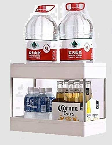 Generic Multifunction 2-Tier Mobile Cart With Hook And Drain Hole - Multifunctional Utility Storage Cart For Kitchen/Living Room/Office And Bathroom - White