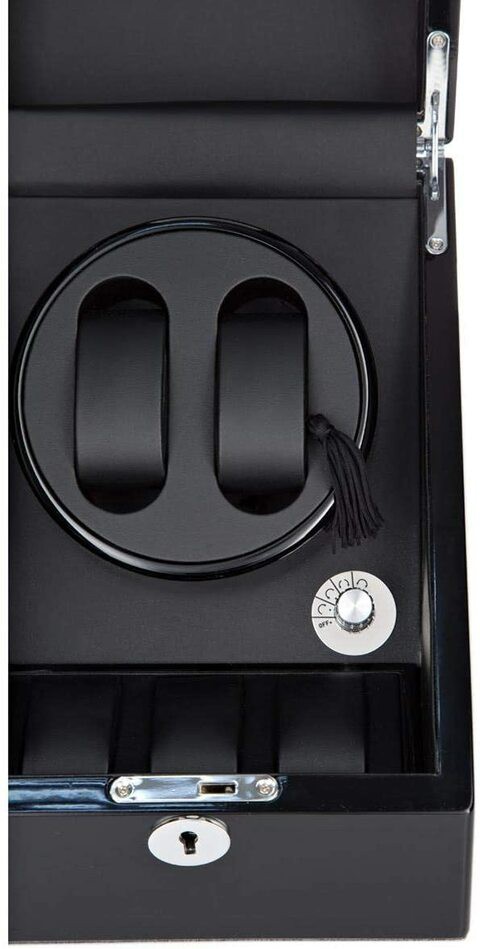 Generic Wooden Black Interior Automatic Watch Winder 2 - Ww2+3-Black