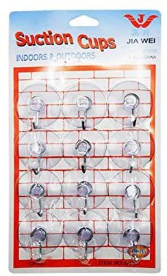 Strong Wall Hooks (Transparent Suction Hook), Multi-Purpose Use Hook (Indoor &amp; Outdoor Use), Very Attractive (Pack of 12 Units).