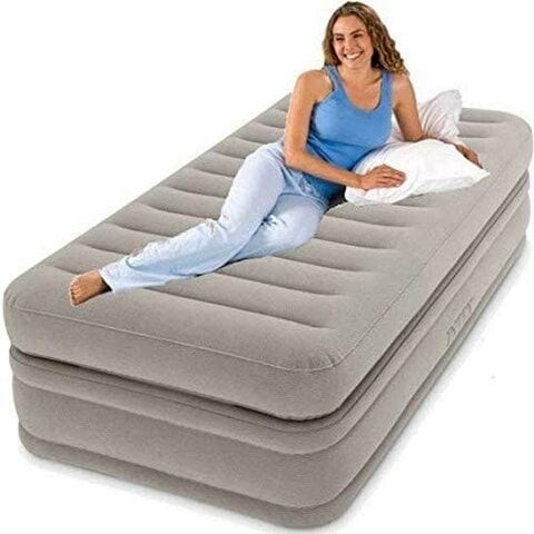 Intex PVC Prime Comfort Single Size Raised Airbed, H42.8 x W49 x D23.4cm