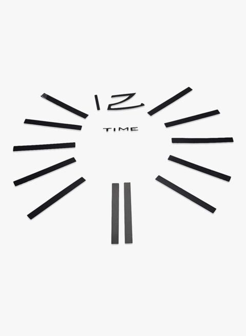 Generic Diy 3D Mirror Effect Wall Clock Sticker Black