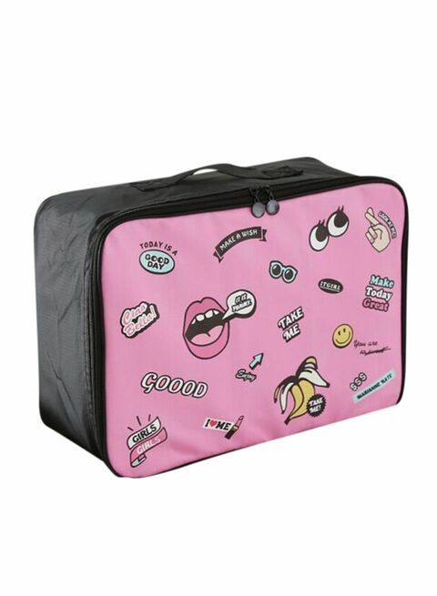 Generic Cartoon Printed Travel Storage Bag Pink