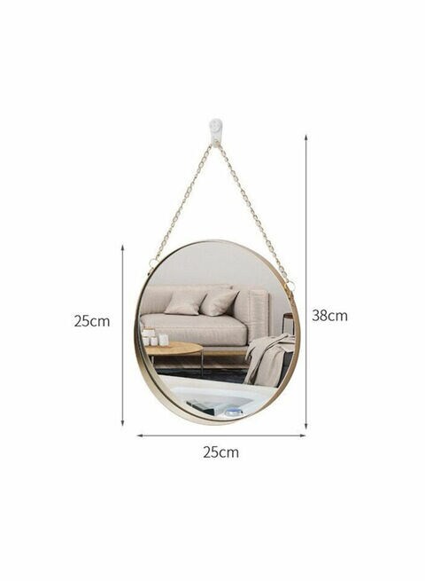 East Lady Round Wall Hanging Mirror Gold/Clear 25x38cm