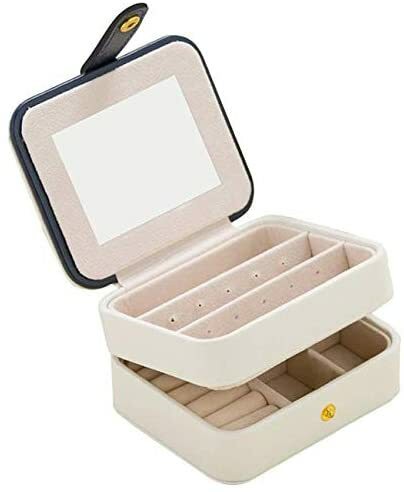 Generic Portable Jewelry Display Box Makeup Organizer Jewelry Container And Casket Gift Box- White