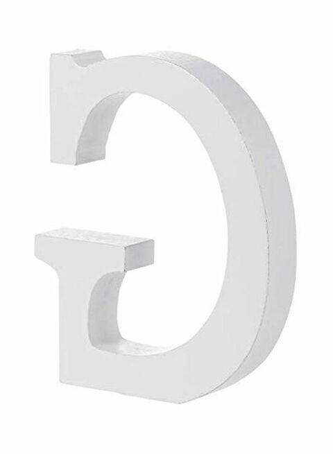 East Lady Wooden Alphabetical Decorative Letter G White 15x12x0.7cm