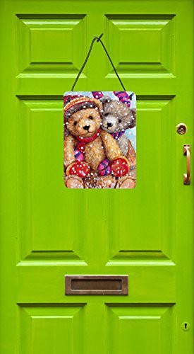 Caroline&#39;s Treasures Cdco0461Ds1216 Winter Snow Teddy Bears Wall Or Door Hanging Prints, 12X16, Multicolor