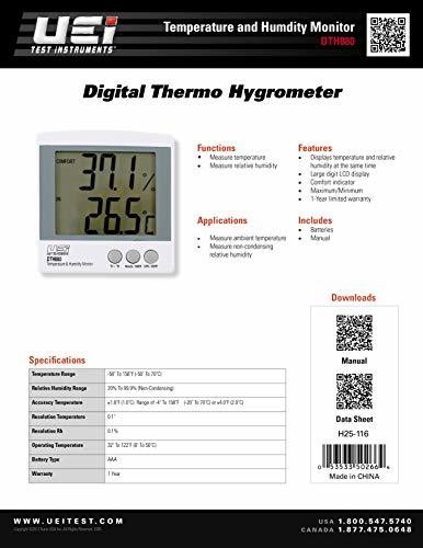 UEi Test Instruments Universal Enterprises Dth880 Wall Mounted Temperature And Humidity Tester