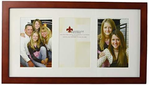 Lawrence Frames Walnut Wood Triple 4 By 6 Matted Picture Frame