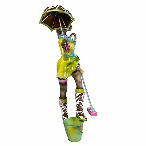 Kurt Adler Alley Cats Resin Go Go Mopping Table Piece, 8-Inch