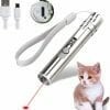 PI Controls&reg; 3 in 1 USB Rechargeable Red Laser Pointer/White LED Light Torch Mini Pet Cat Toys Flash Light With Metal Clip Sight Laser Pen, Remote Laser Pointer Travel Outdoor Flashlight