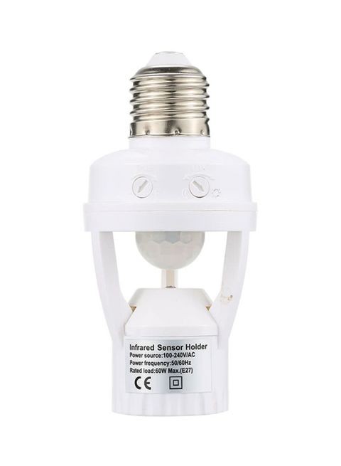 Veto - E27 Motion Sensor Bulb Socket White/Silver 12.5X6.5Centimeter