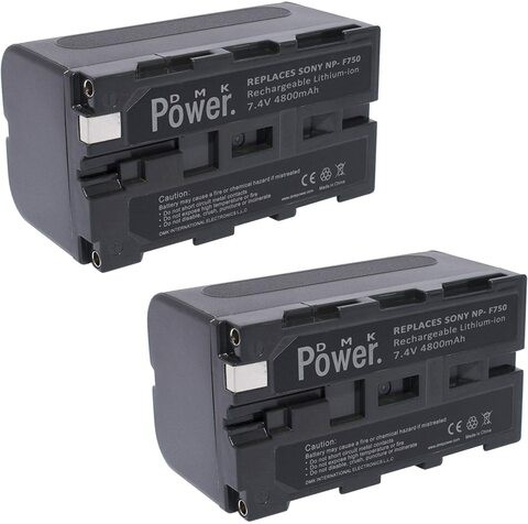 DMK Power 2Pcs Np-F750 Battery 4800mAh For LED Video Light And Monitor Only (Not For Cameras)