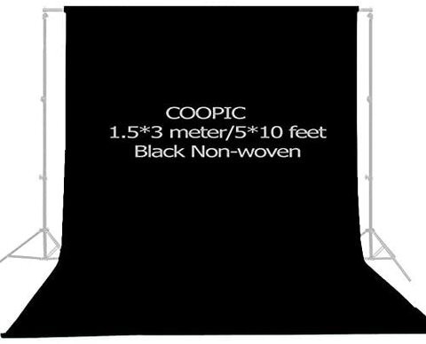 Coopic 1.5X3m / 5X10Ft Black Non-Woven Fabric Photo Photography Backdrop Background