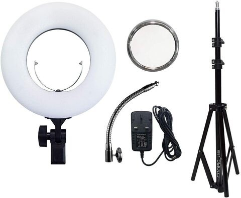 Coopic Rl-08 Mobile Phone/Camera Photo/Video 8Inch/20cm Outer 24W 120 Pieces LED SMD 5500K Dimmable Ring Video Light With Stand And Bentable Tube