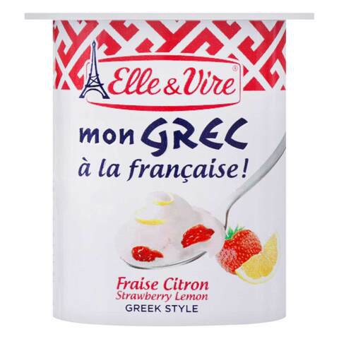 Elle &amp; Vire Strawberry And Lemon Greek Yoghurt 125g