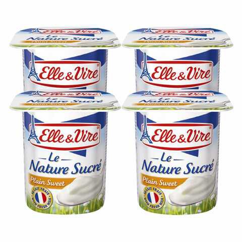 Elle &amp; Vire 0% Fat Plain Yoghurt 125g x4