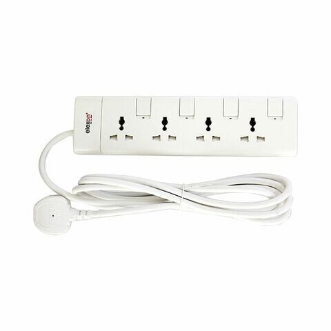 Elexon 4 Way Power Bar White 3m