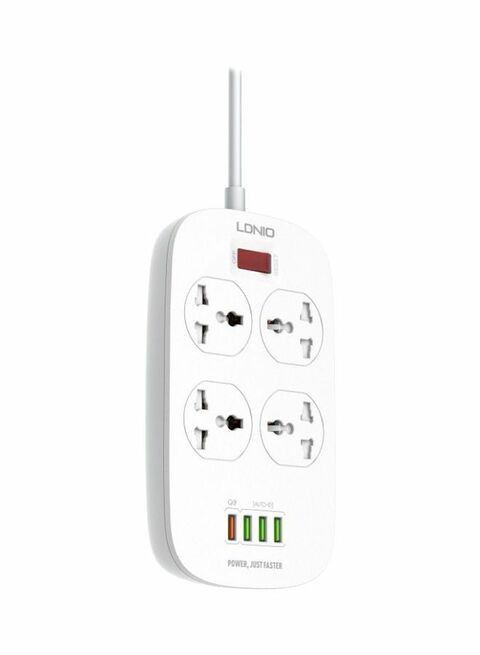 Ldnio USB Power Strip With Socket White 2Meter