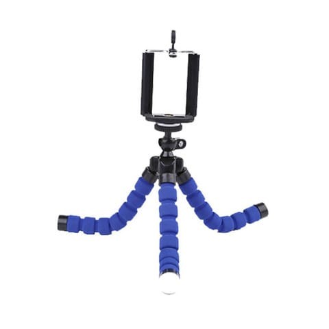 Generic-Mini Flexible Sponge Octopus Tripod for Mobile Phone Smartphone Camera Accessory Blue